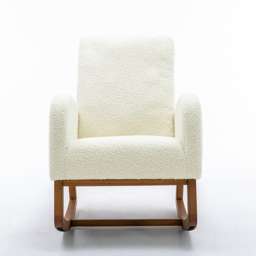 LuneluX_Home – "White Teddy" Rocking Lounge Chair