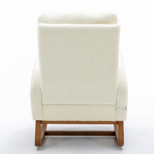 LuneluX_Home – "White Teddy" Rocking Lounge Chair