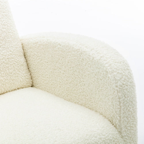LuneluX_Home – "White Teddy" Rocking Lounge Chair